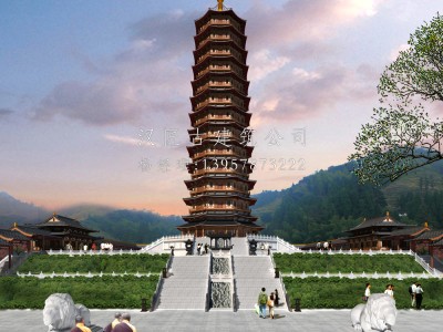 临海寺院万佛宝塔建筑设计方案
