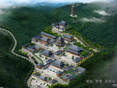临海龙王寺古建规划设计布局图